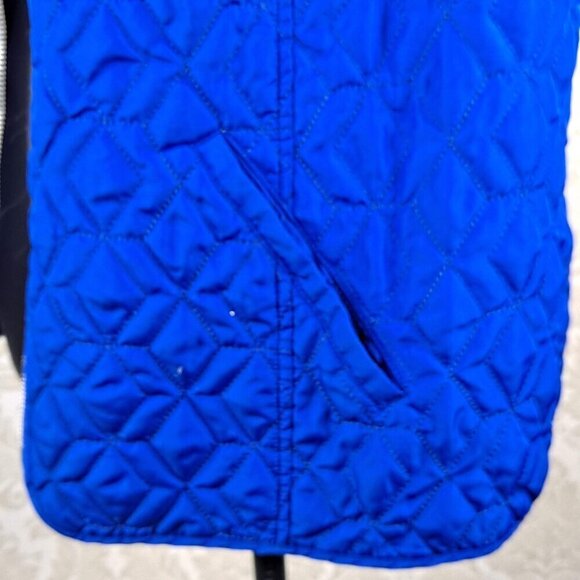 Chico's Size 2 (US Med) Cobalt Blue Sleeveless Vest Pockets Diamond Quilted - Picture 4 of 11